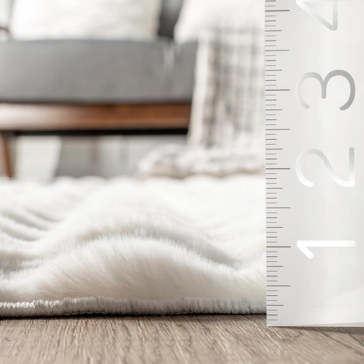 Χαλάκι Γούνινο Rabbit Fur Solid Design FUR3D-512IV Ιβουάρ 0.80x200