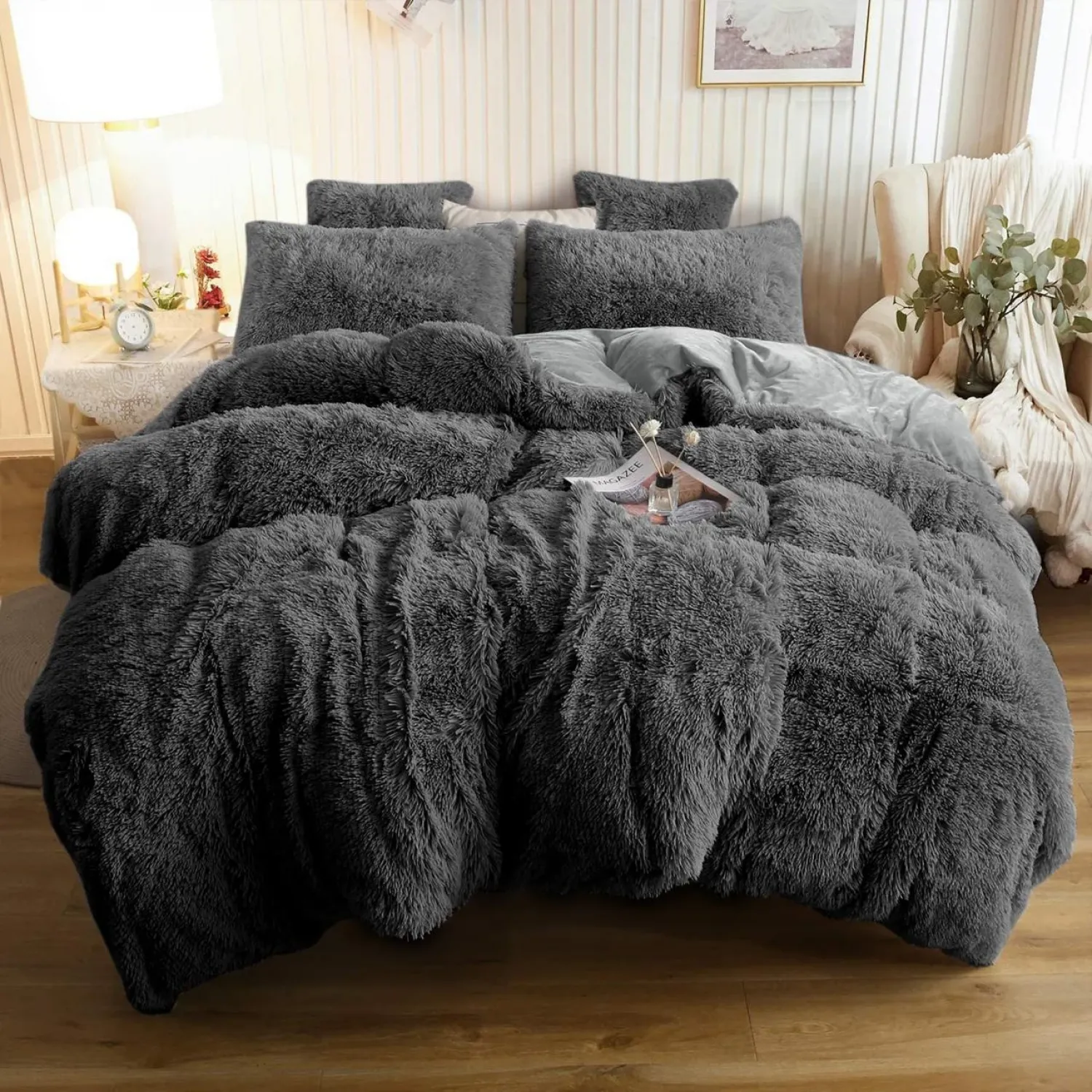 Κουβερτοπάπλωμα Γούνινο Υπέρδιπλο 220Χ240 ΓΚΡΙ ΑΜ-026