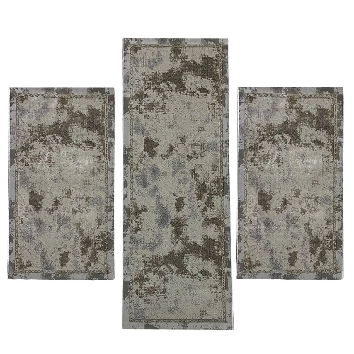 Σετ Κρεβατοκάμαρας 3τμχ Ανάγλυφα Mira 0177A Grey