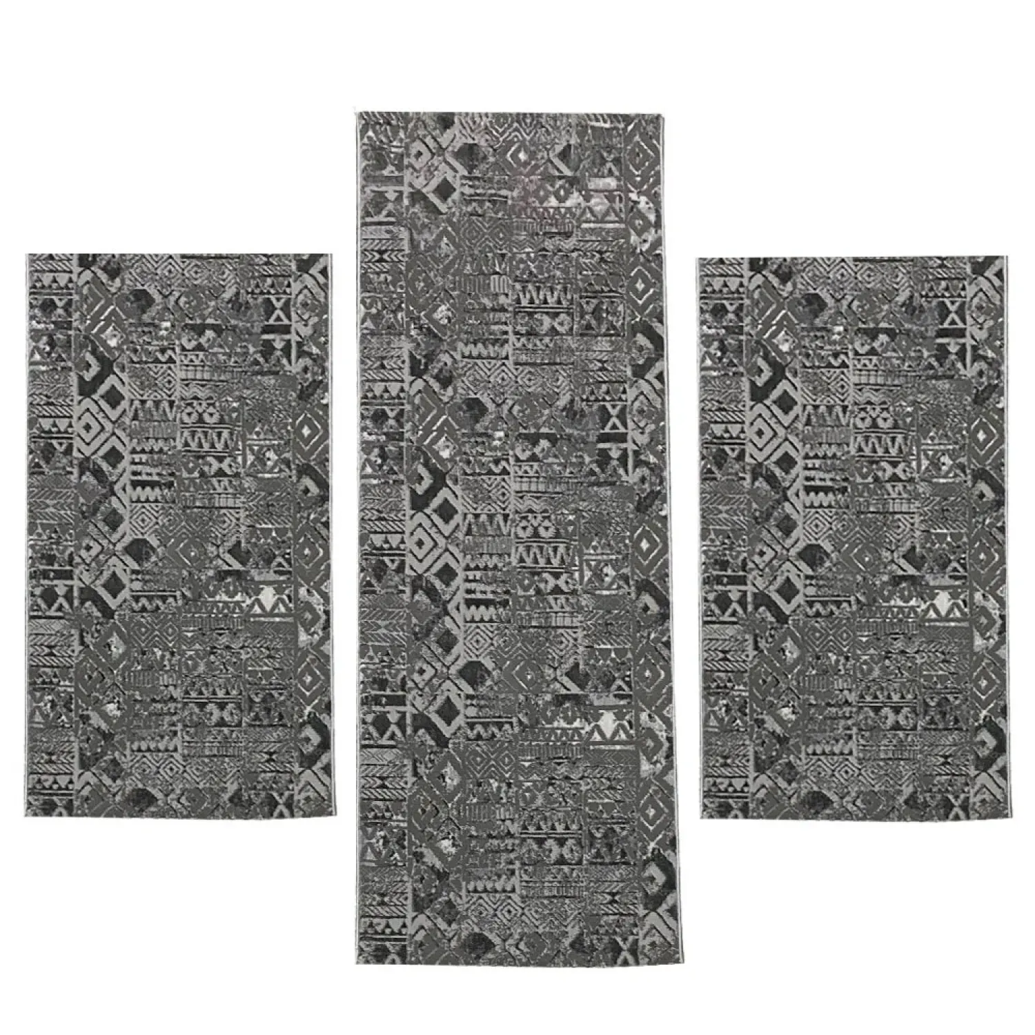 Σετ Κρεβατοκάμαρας 3τμχ Ανάγλυφα Mira 0178A Grey