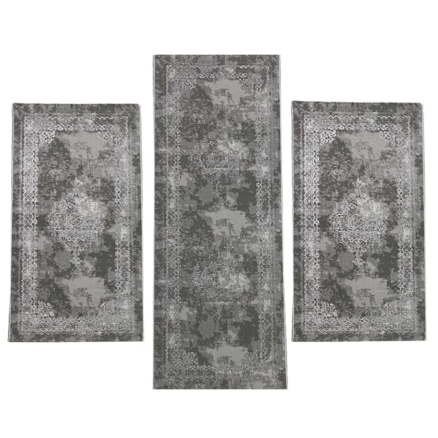 Σετ Κρεβατοκάμαρας 3τμχ Ανάγλυφα Mira 0180A Grey