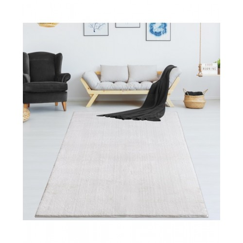 Χαλί Soft Velvet Γούνινο white 200x250