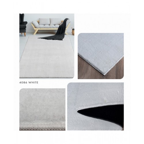 Χαλί Soft Velvet Γούνινο white 200x250