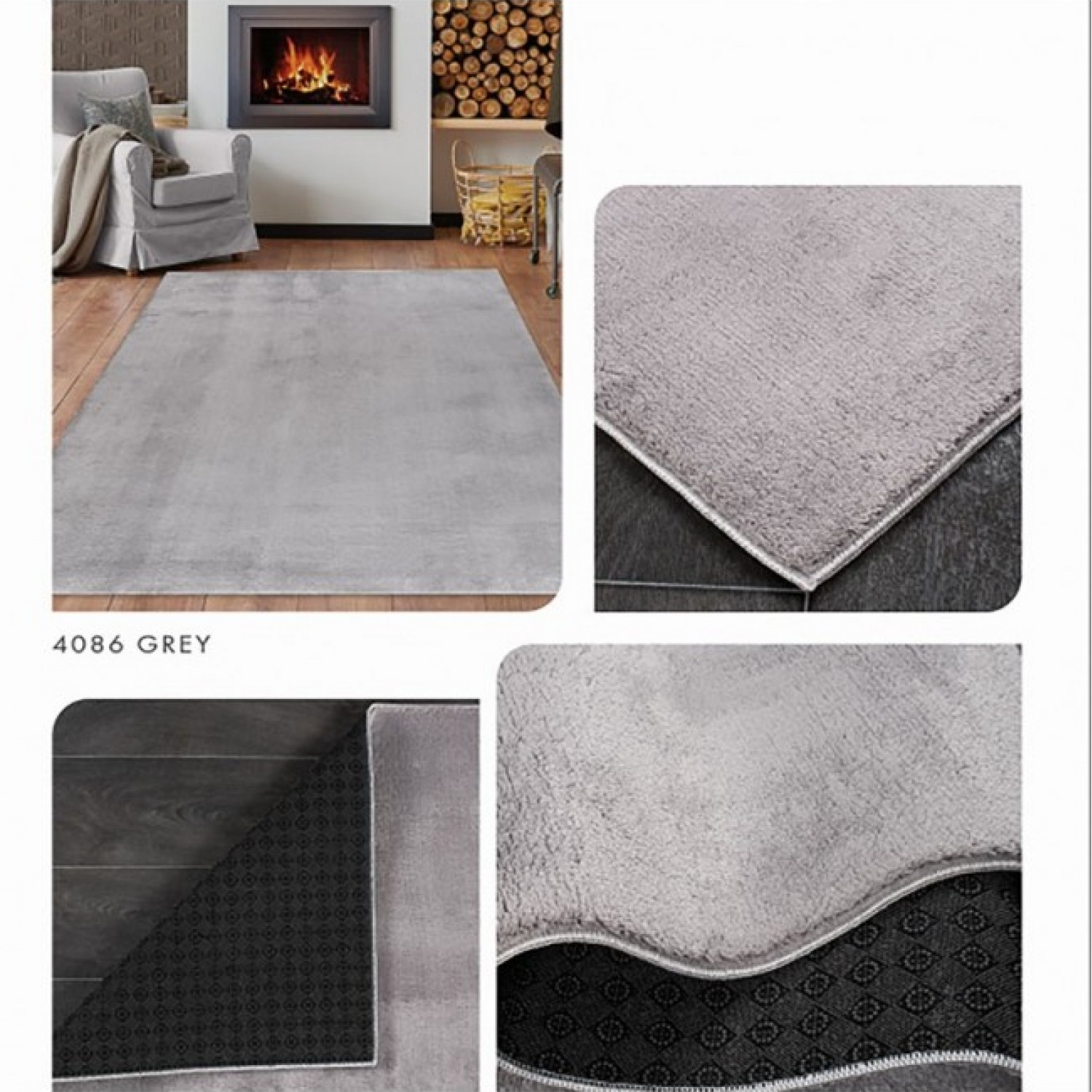 Χαλί Soft Velvet Γούνινη light grey 200x250