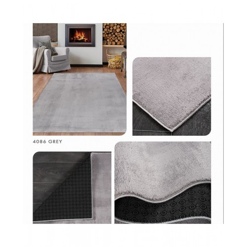 Χαλί Soft Velvet Γούνινη light grey 200x250