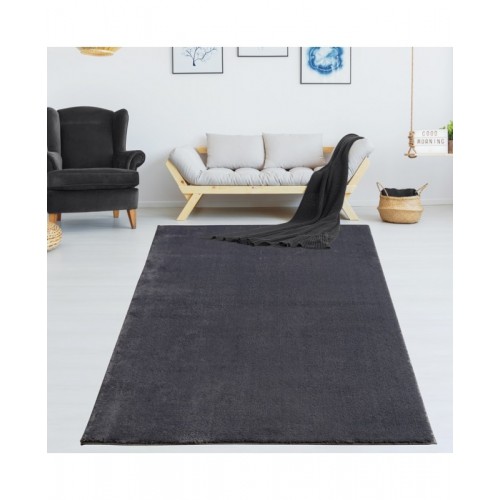 Χαλί Soft Velvet Γούνινη dark grey 200x250