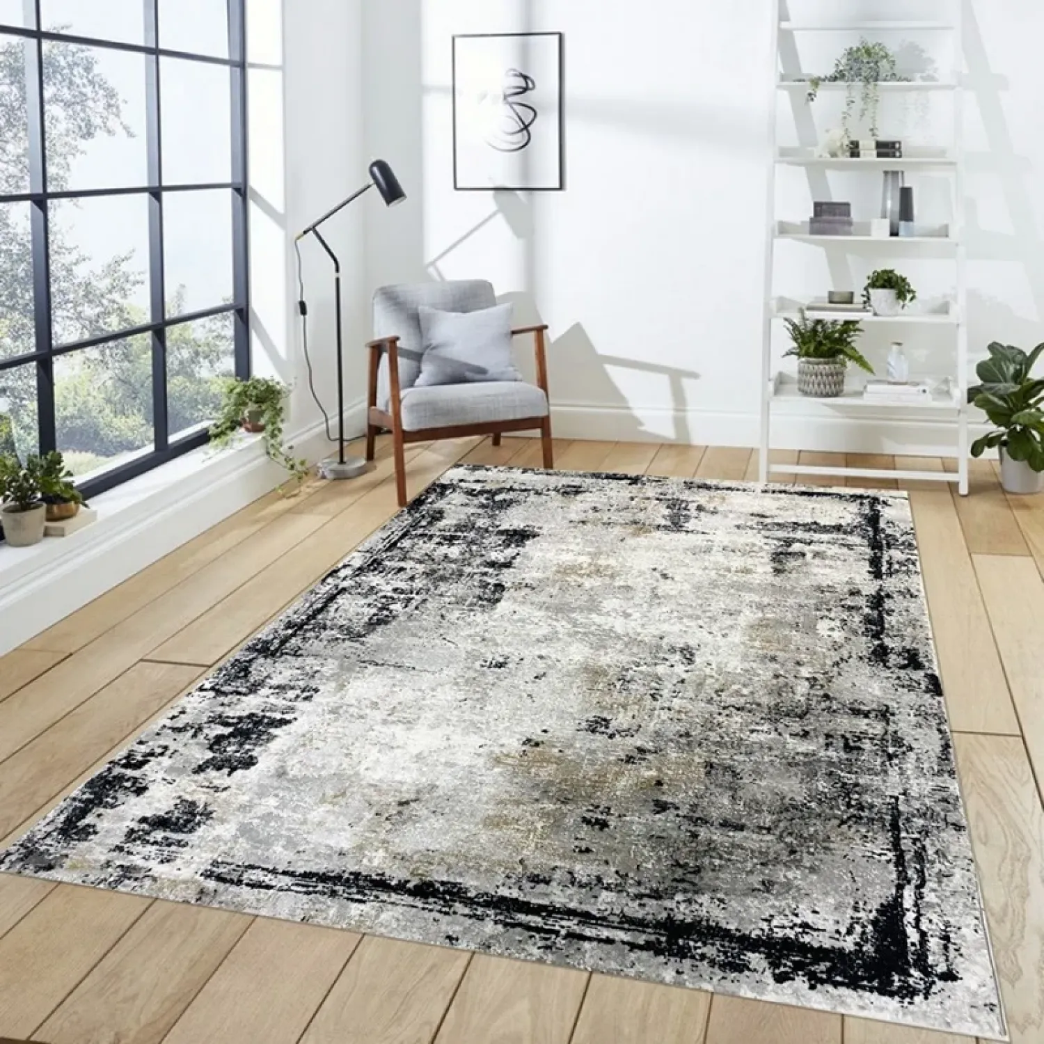 Χαλιά Ανάγλυφα Με Βελούδινη Υφή MARRY MR 250 Grey Black