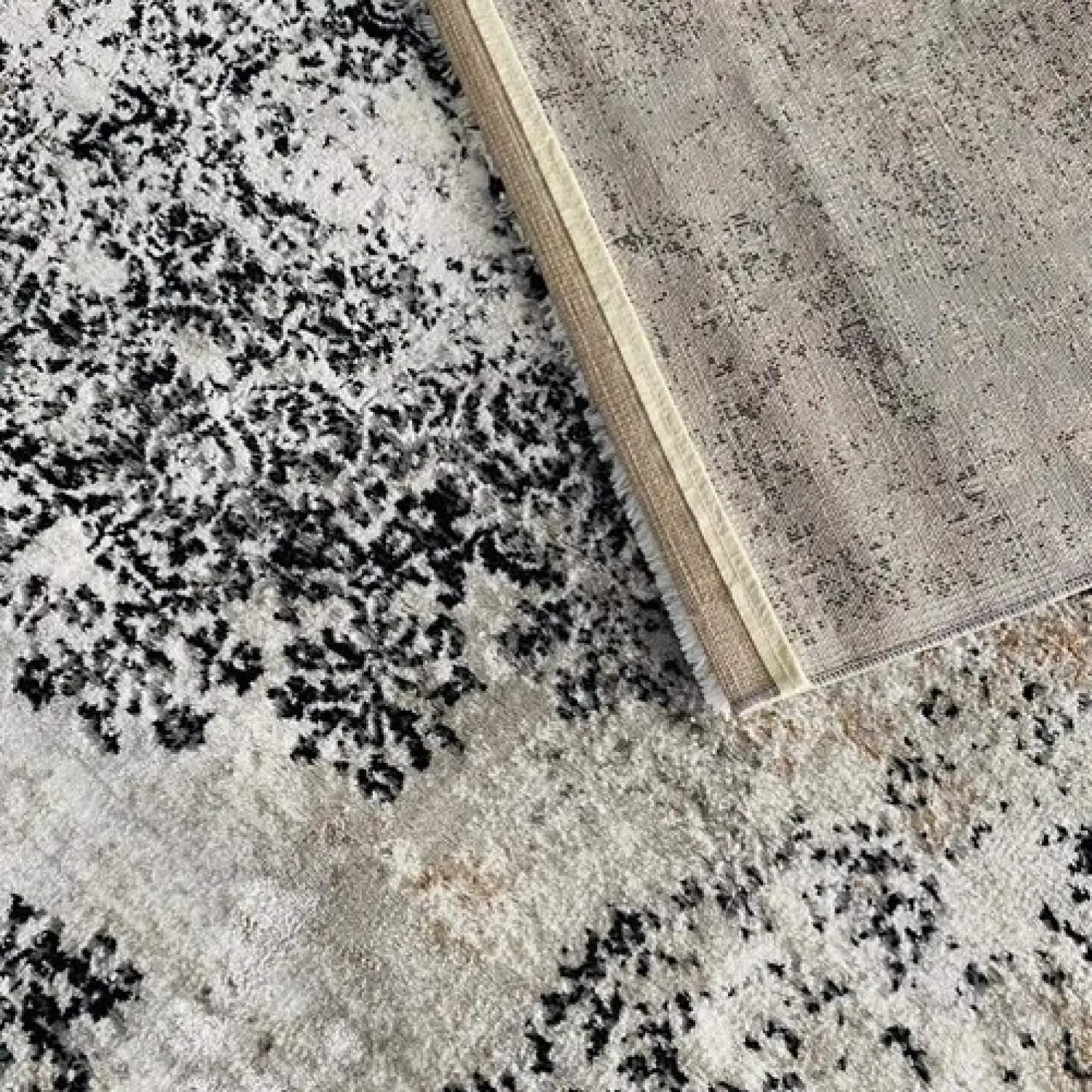 Χαλιά Ανάγλυφα Με Βελούδινη Υφή MARRY MR 268 Grey Black