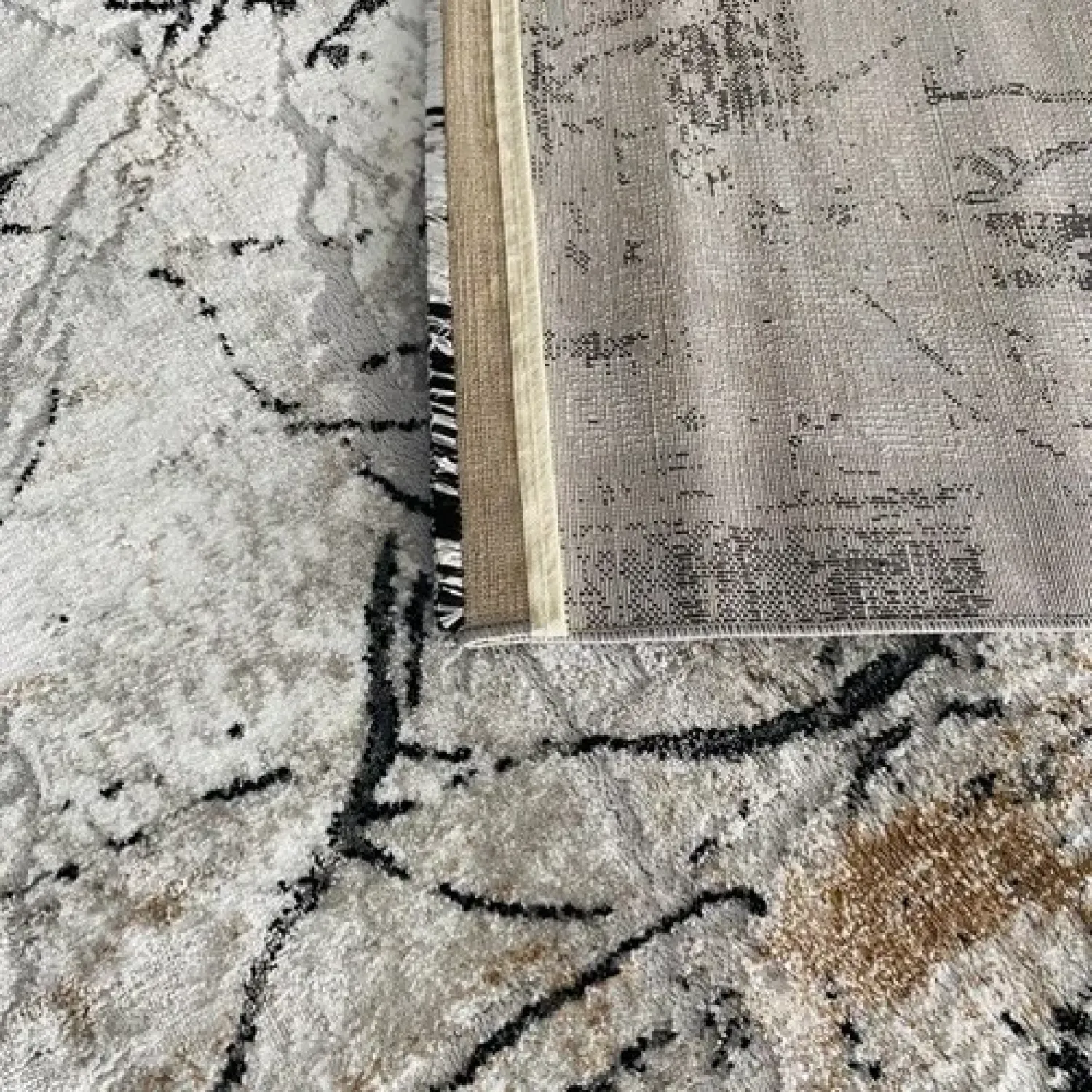 Χαλιά Ανάγλυφα Με Βελούδινη Υφή MARRY MR 331 Grey Black