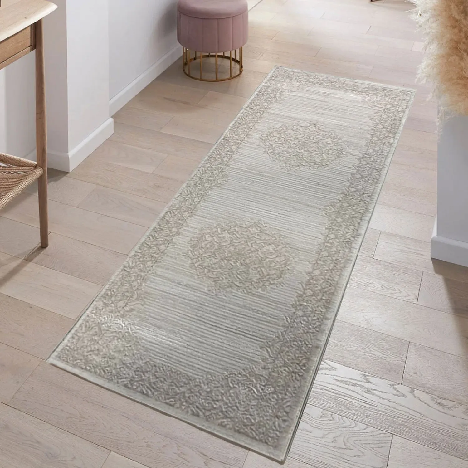 Διάδρομος 080cm Ανάγλυφα Με Βελούδινη Υφή Lazer Cream Beige LZ172