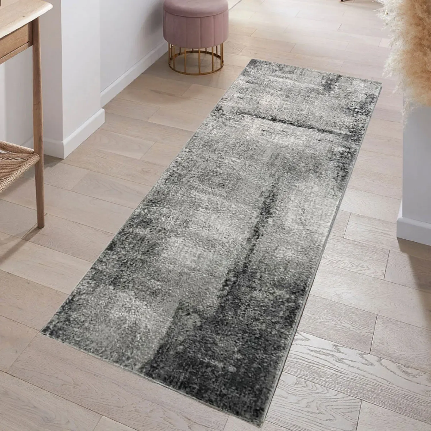 Διάδρομος 080cm Ανάγλυφα Με Βελούδινη Υφή Lazer Grey Antrasit LZ286