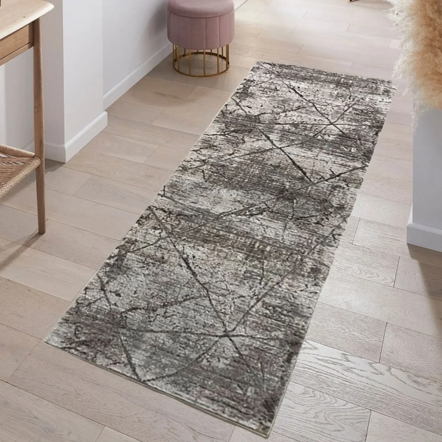 Διάδρομος 080cm Ανάγλυφα Με Βελούδινη Υφή Lazer Cream Brown LZ287