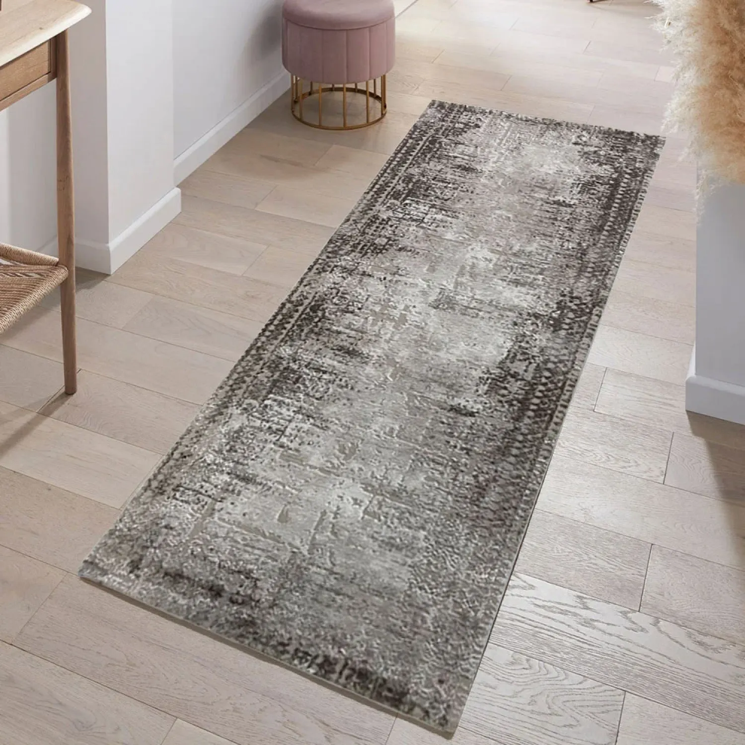 Διάδρομος 080cm Ανάγλυφα Με Βελούδινη Υφή Lazer Cream Brown LZ313