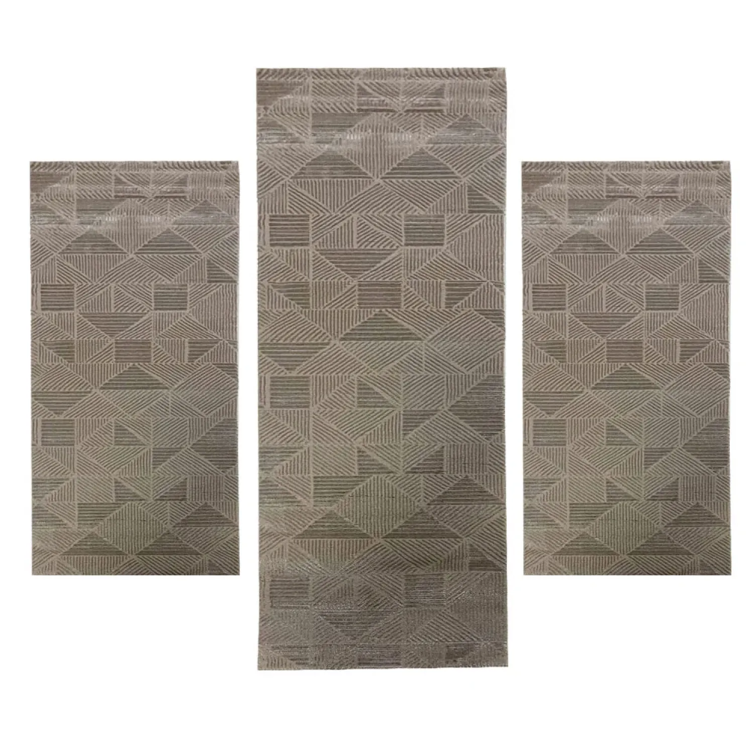 Χαλιά Ανάγλυφα Με Βελούδινη Υφή Lazer Vizon Vizon LZ285 Σετ Κρεβατοκάμαρας 3Τμχ