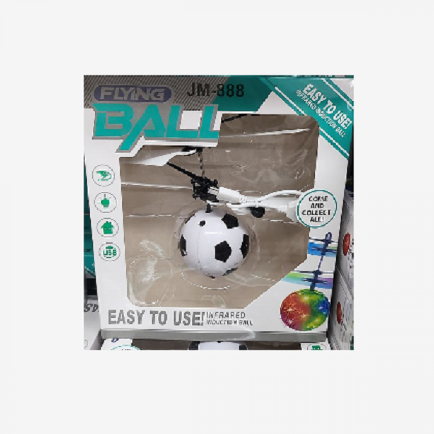 Παιχνίδι ελικόπτερο led ιπτάμενη μπάλα flying ball jm-888 ΑΣΠΡΗ ΜΠΛΕ