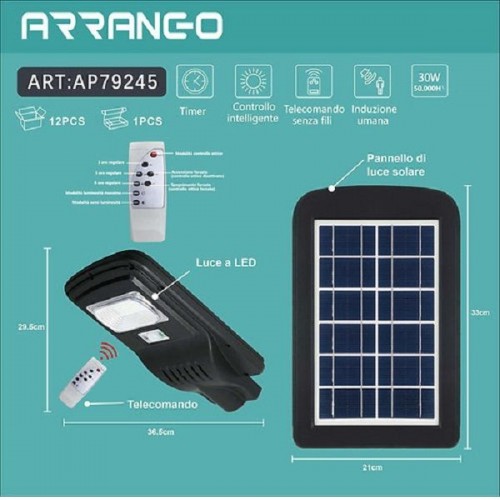 ΗΛΙΑΚΗ ΛΑΜΠΑ (30W) Λειτουργία με ηλιακή ενέργεια
