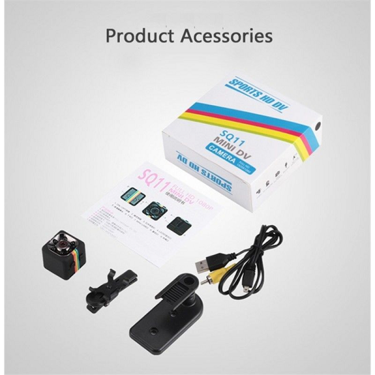 Mini Camera Καταγραφής Με Βραχίονα Και Νυχτερινές Λήψεις-full Hd1080p HD Sq11
