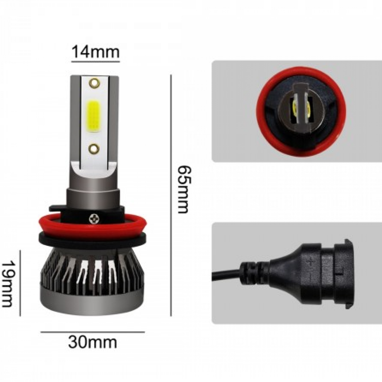 Λάμπες LED H8/H9/H11, 36W 6000LM Ενσωματωμένος προβολέας ομίχλης χαμηλής σκάλας LED (2 ΤΕΜ) C6S
