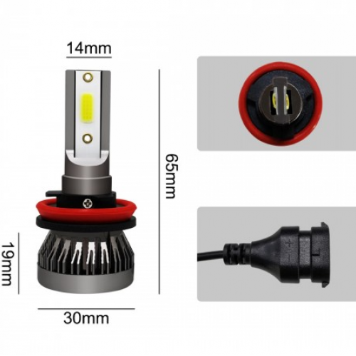 Λάμπες LED H8/H9/H11, 36W 6000LM Ενσωματωμένος προβολέας ομίχλης χαμηλής σκάλας LED (2 ΤΕΜ) C6S