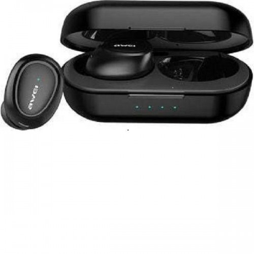Awei T16 TWS Bluetooth Handsfree Ακουστικά με Αντοχή στον Ιδρώτα και Θήκη Φόρτισης Μαύρα