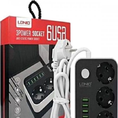 Πολύπριζο 3 Θέσεων με USB και μήκος καλωδίου 1.6m Ldnio SC3631
