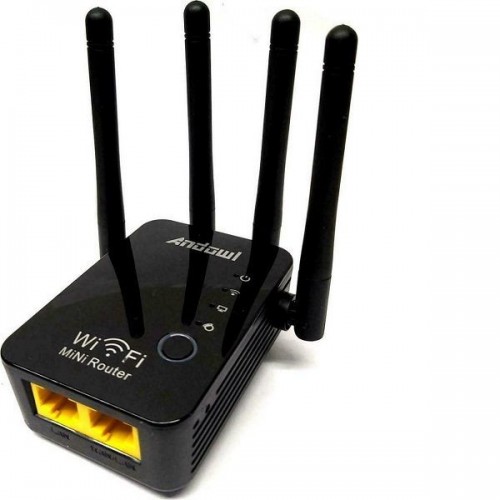 Andowl WiFi Extender Single Band (2.4GHz) 300Mbps με 2 Θύρες Ethernet