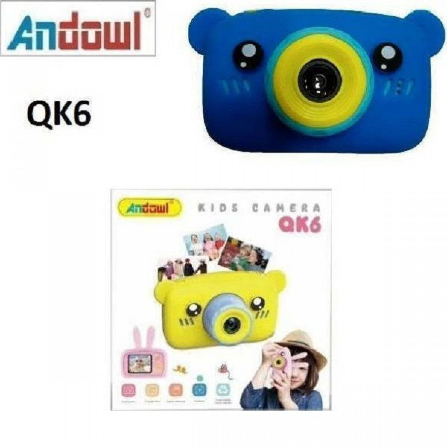 Φωτογραφική Μηχανή 10MP με Οθόνη 2" Μπλε Andowl QK6 Bear Compact