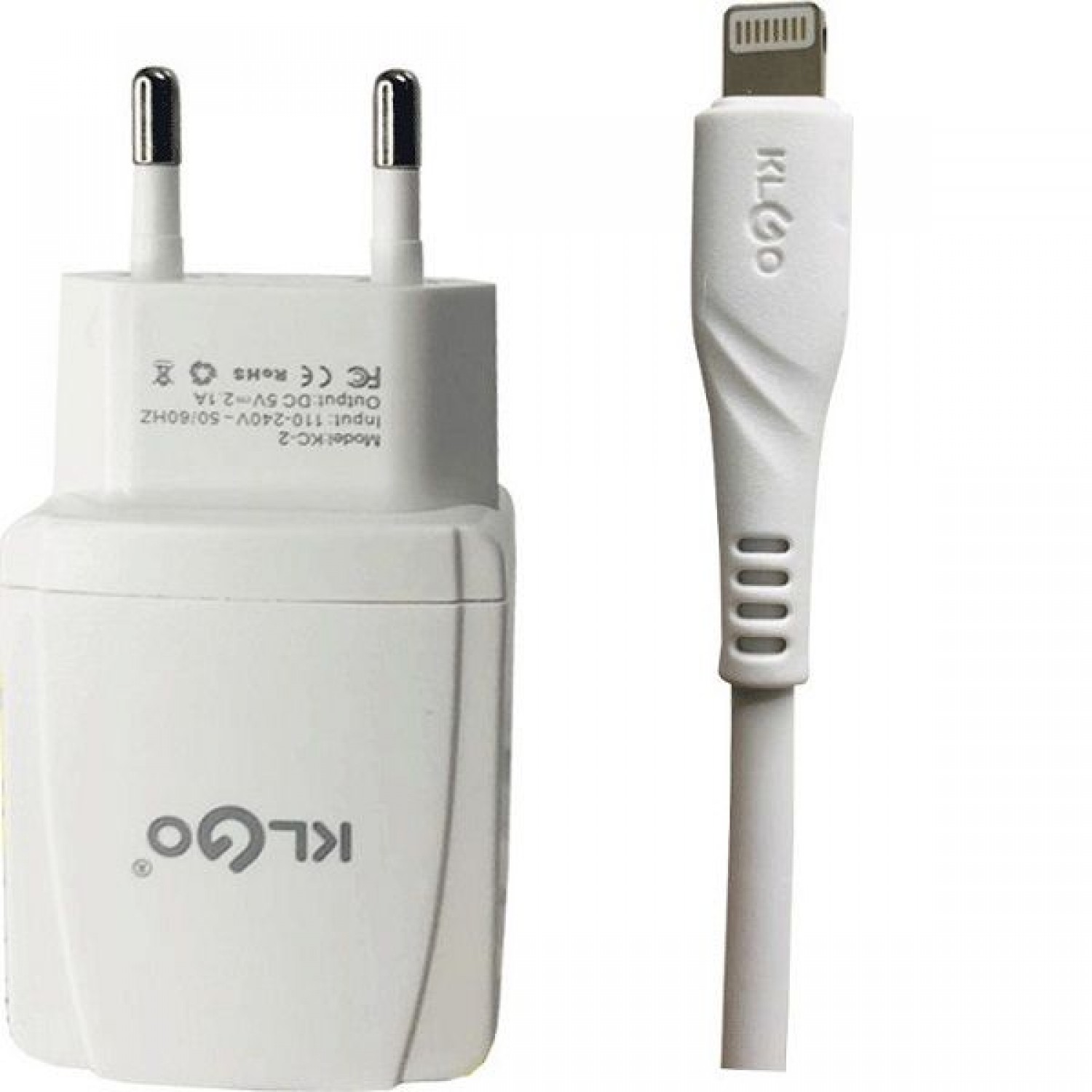 Φορτιστής με Θύρα USB-A και Καλώδιο Lightning Λευκός