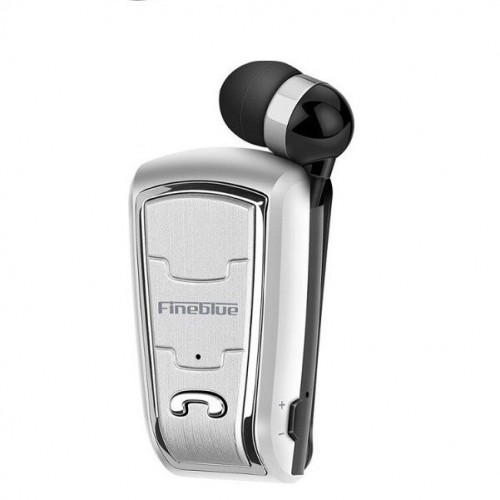 Bluetooth Handsfree Ακουστικό Πέτου Ασημί Fineblue FQ208 In-ear