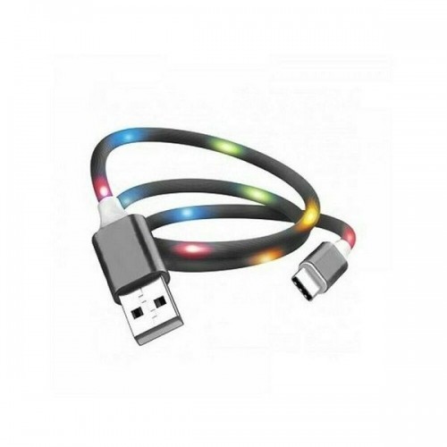 Ezra DC04 LED USB 2.0 Cable USB-C male - USB-A male Μαύρο 1m