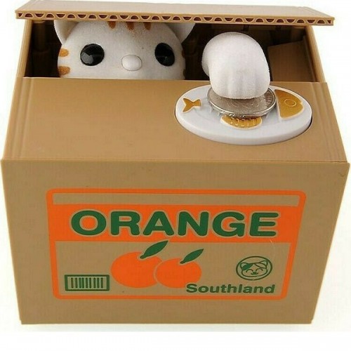 Κουμπαράς Πλαστικός Cat Orange