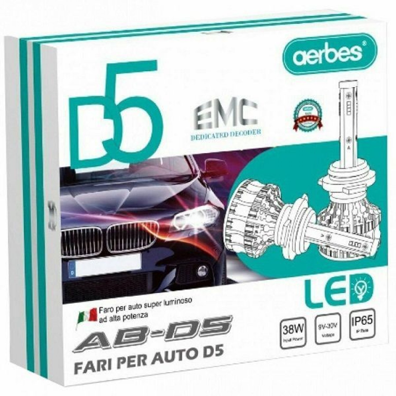 2x aerbes® Λαμπτήρες LED SMD Φώτα Πορείας H11 38W 6000K D5 4200Lm