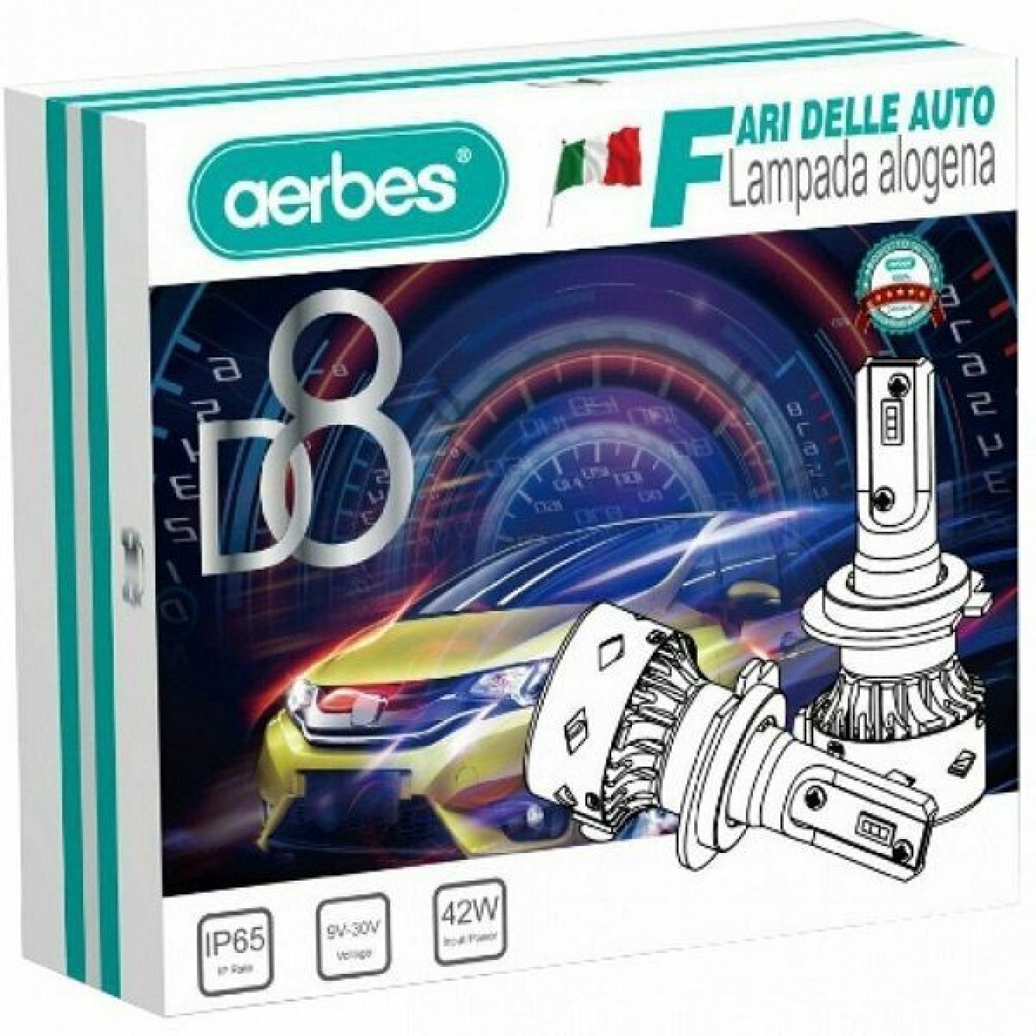 2x aerbes® Λαμπτήρες LED SMD Φώτα Πορείας H7 42W 6000K D8 4800Lm