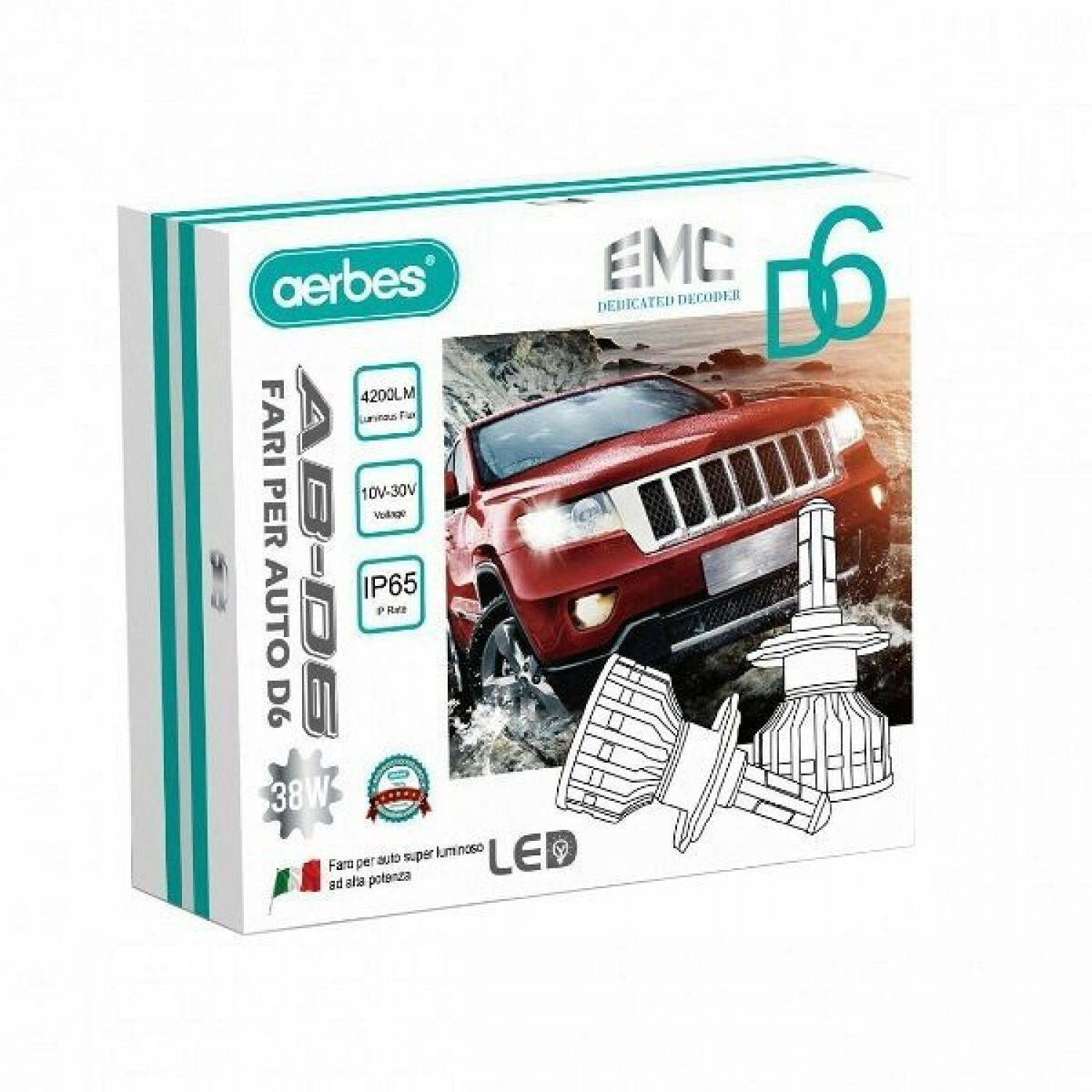 Λάμπες Αυτοκινήτου D6 SMD H4 4200lm LED 6000K Ψυχρό Λευκό 10-30V 38W 2τμχ