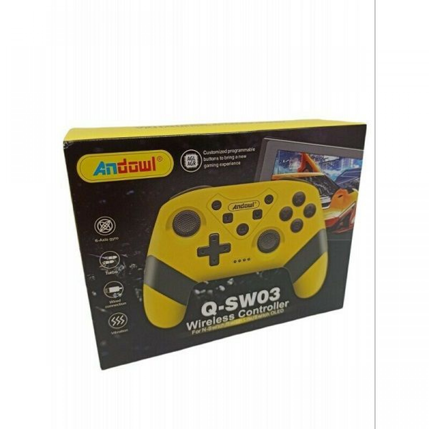 Andowl Q-SW03 Ασύρματο Gamepad για Switch Κίτρινο