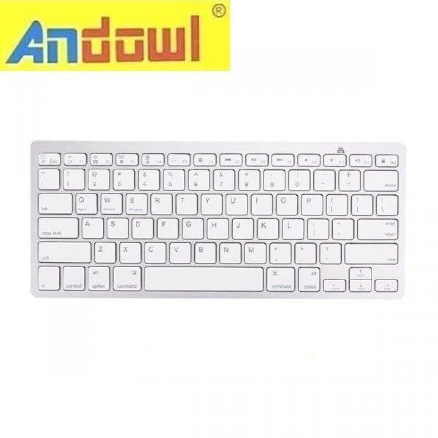Andowl Q-901 Ασύρματο Bluetooth Πληκτρολόγιο Αγγλικό US Λευκό