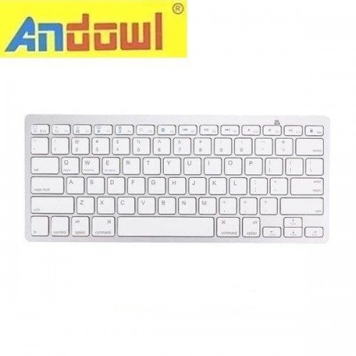 Andowl Q-901 Ασύρματο Bluetooth Πληκτρολόγιο Αγγλικό US Λευκό
