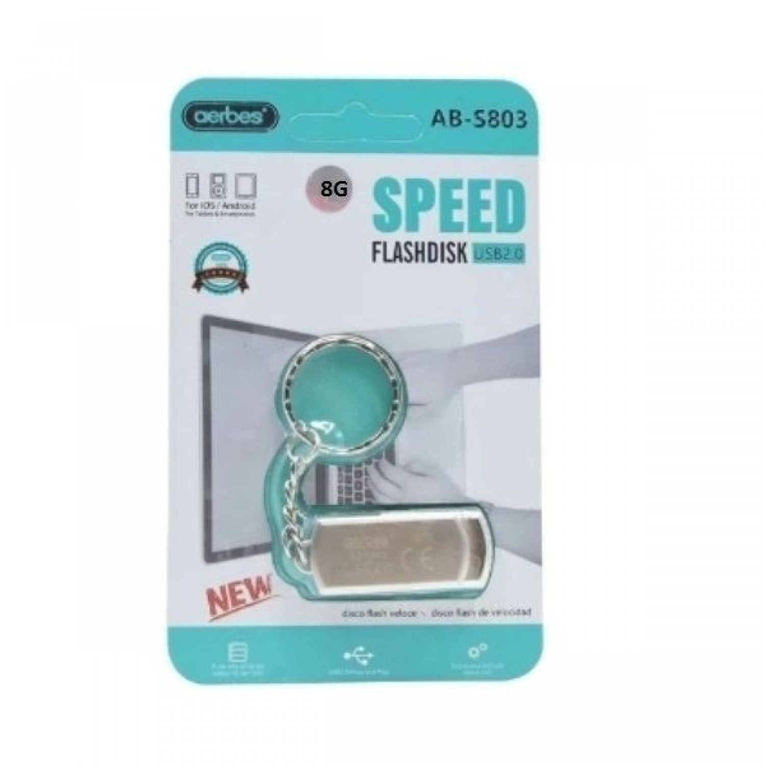USB Stick 8GB 2.0  Ασημί AB-S803