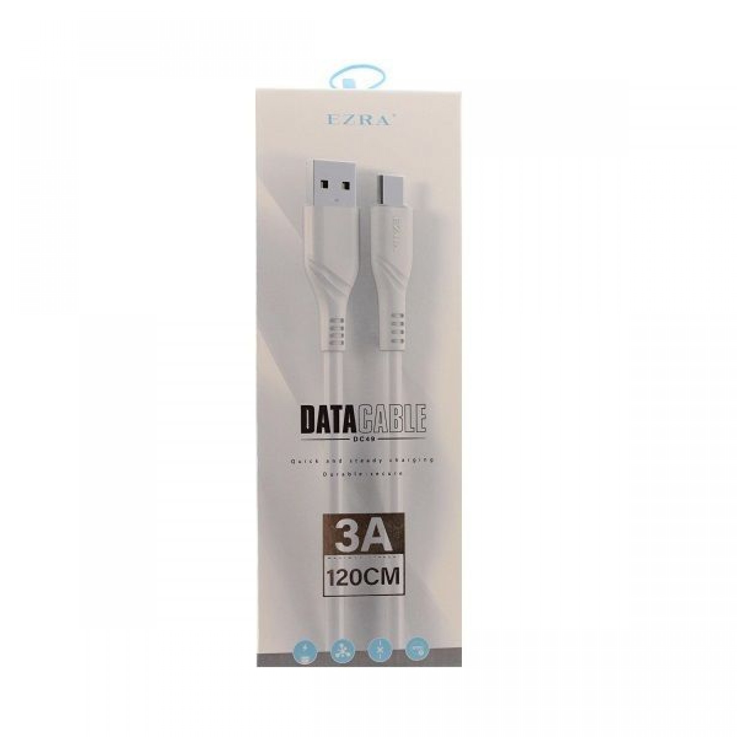 Καλώδιο USB 2.0 Cable USB-C male - USB-A male Λευκό 1.2m Ezra DC49