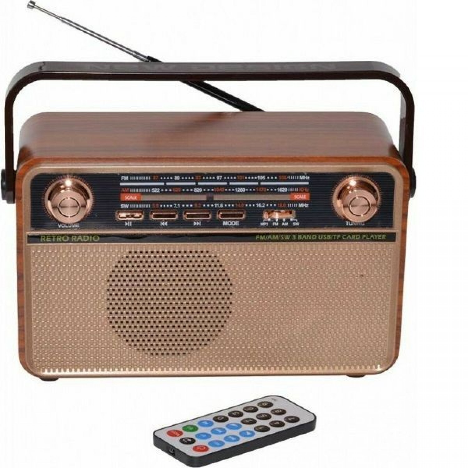 CMIK MK-621 Retro Φορητό Ραδιόφωνο Επαναφορτιζόμενο με Bluetooth και USB Καφέ