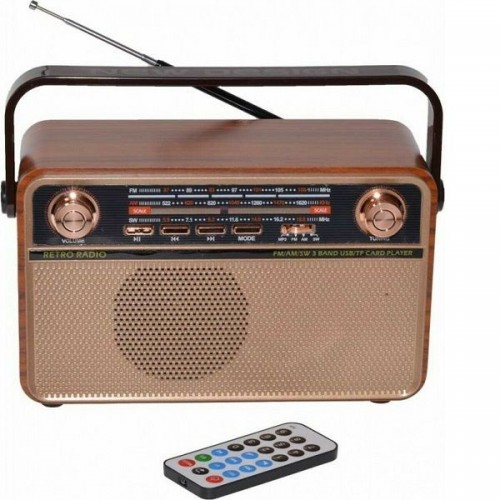 CMIK MK-621 Retro Φορητό Ραδιόφωνο Επαναφορτιζόμενο με Bluetooth και USB Καφέ