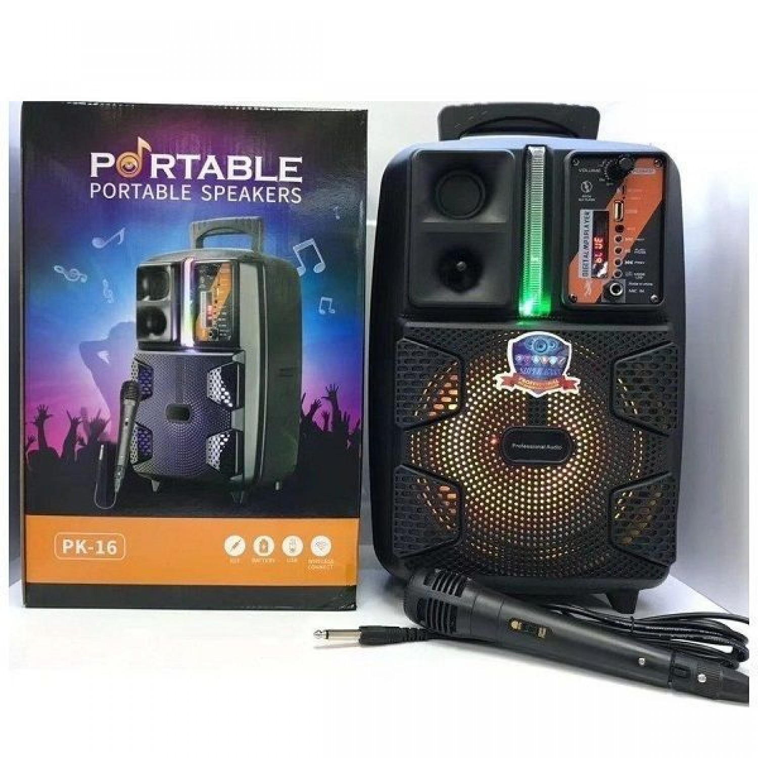 Ηχείο Karaoke 10W σε Μαύρο Χρώμα PK-16