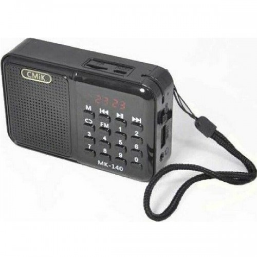 CMiK Ραδιοφωνάκι Επαναφορτιζόμενο με USB Μαύρο Black MK-140