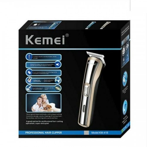 Kemei Επαναφορτιζόμενη Κουρευτική Μηχανή Χρυσή KM-418