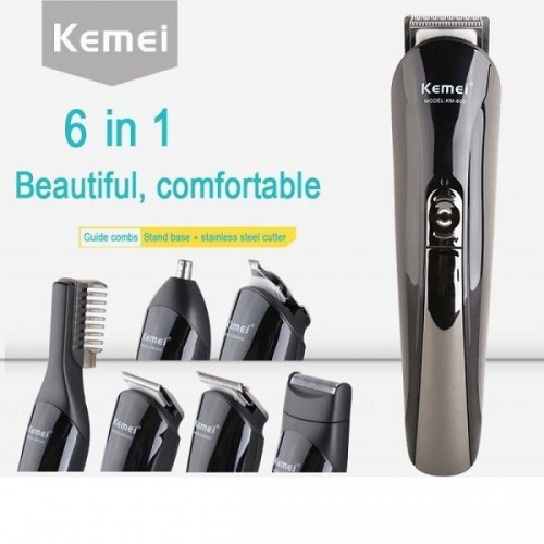 Kemei Επαγγελματικό Σετ Επαναφορτιζόμενης Κουρευτικής Μηχανής Μαύρο KM-600
