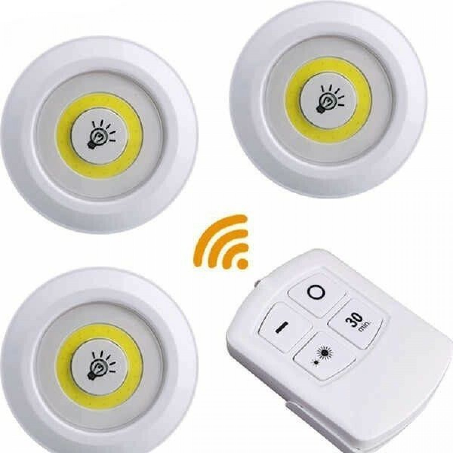 LED Φωτιστικό Σποτάκι για Ντουλάπες με Μπαταρία και Τηλεχειριστήριο