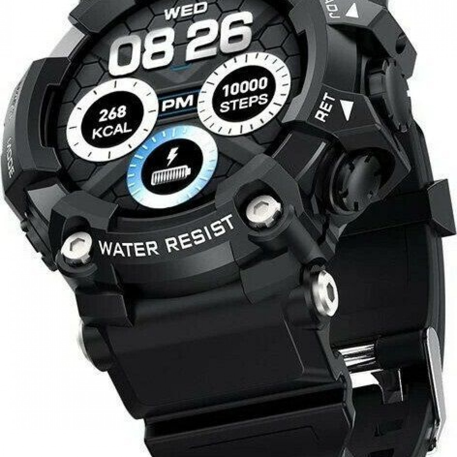 Manta Smartwatch με Παλμογράφο (Μαύρο) SWT03BP