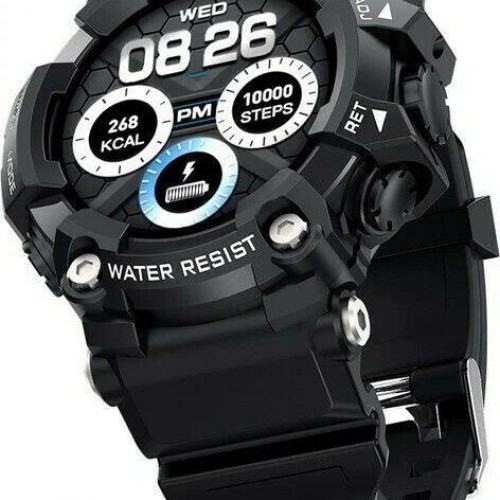 Manta Smartwatch με Παλμογράφο (Μαύρο) SWT03BP