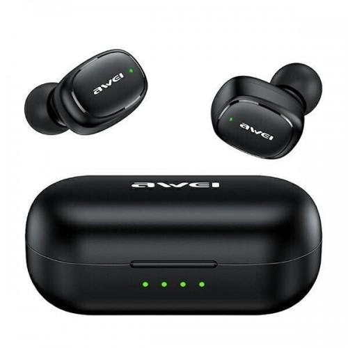 Awei T13 Pro Earbud Bluetooth Handsfree Ακουστικά με Αντοχή στον Ιδρώτα και Θήκη Φόρτισης Μαύρα