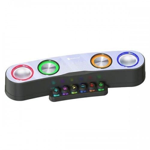 New Rixing NR-555 Ηχεία Υπολογιστή 2.0 με RGB Φωτισμό και Bluetooth Ισχύος 10W σε Μαύρο Χρώμα